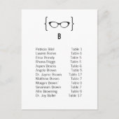 Kaart 2 Geeky Glasses Seating Chart Briefkaart v2 (Voorkant)