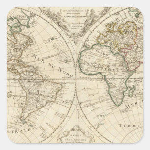 Kaart 2 vierkante sticker