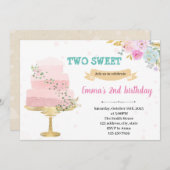 Kaart 2e verjaardag uitnodiging (Voorkant / Achterkant)