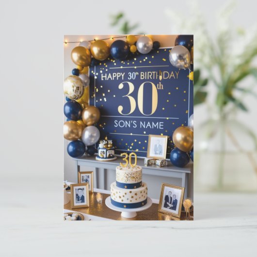 kaart 30e verjaardag zoon (Staand voorkant)