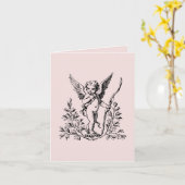 Kaart 4" x 5.6 " van de Nota van de Cupido (Gele Bloem)
