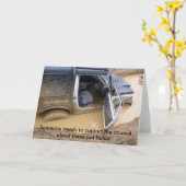 Kaart 4x4 off Roader Jeep vast in modder (Gele Bloem)