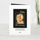 Kaart 50 jaar getrouwd met gele roos (Achterkant)