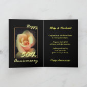 Kaart 50 jaar getrouwd met gele roos (Binnen)