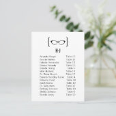 Kaart 6 Geeky Glasses Seating Chart Briefkaart v2 (Staand voorkant)