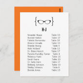 Kaart 6 Geeky Glasses Seating Chart Briefkaart v2 (Voorkant / Achterkant)