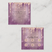 Kaart 6 Punch Aftercare Lash Glitter Roos Klantenkaartje (Voorkant / Achterkant)