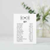 Kaart 9B Geeky Glasses Seating Chart Briefkaart v1 (Staand voorkant)