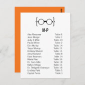 Kaart 9B Geeky Glasses Seating Chart Briefkaart v1 (Voorkant / Achterkant)