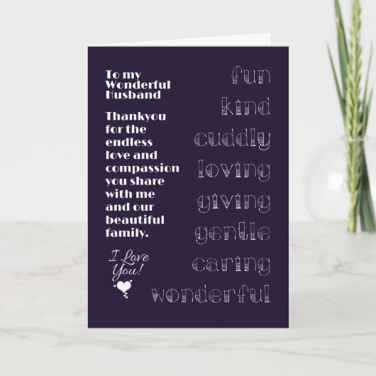 Kaart aan mijn fantastische echtgenoot (Voorkant)