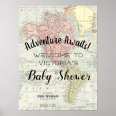  Kaart Aanduiding Baby shower Poster (Voorkant)