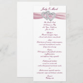 Kaart Aangepast roze hartenmenu (Voorkant / Achterkant)