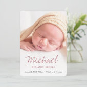 Kaart Aangepaste Baby-fotoaankondiging (Staand voorkant)