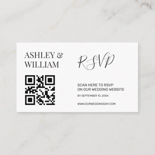 Kaart aangepaste foto QR-code RSVP-behuizing (Achterkant)