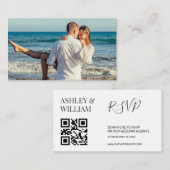 Kaart aangepaste foto QR-code RSVP-behuizing (Voorkant / Achterkant)