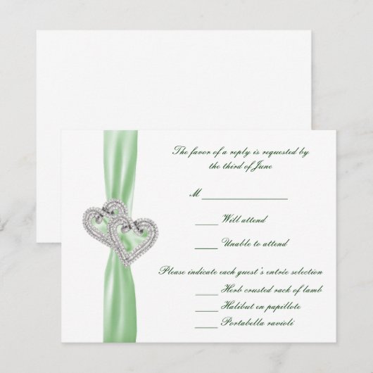 Kaart Aangepaste Limoen-hartenrespons (Voorkant / Achterkant)