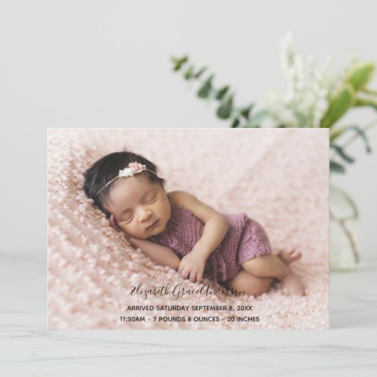 Kaart Aankondiging van persoonlijke foto-Baby (Staand voorkant)