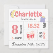 Kaart Aankondiging van persoonlijke pasgeboren fot (Voorkant)