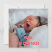 Kaart Aankondiging van persoonlijke pasgeboren fot (Achterkant)