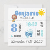 Kaart Aankondiging van persoonlijke pasgeboren fot (Voorkant)