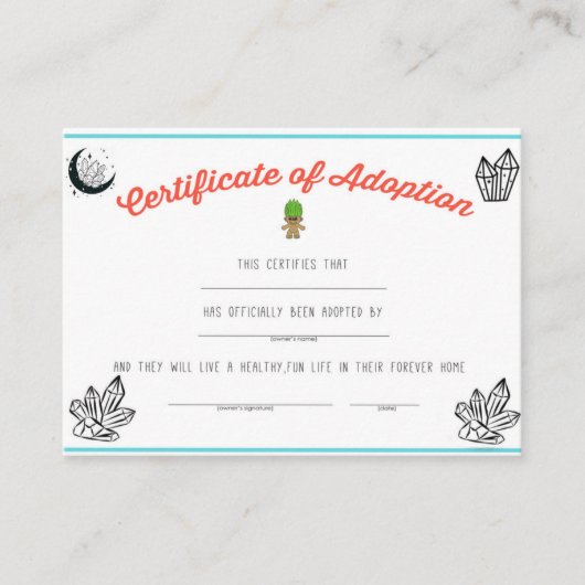 Kaart Aanneming voor Troll toegevoegd met Chakra C Contactkaartje (Voorkant)