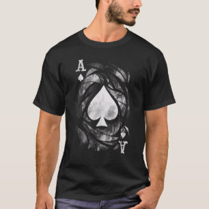 Kaart Aas Schoppen Dobbelspellen Dek Grunge Effect T-shirt