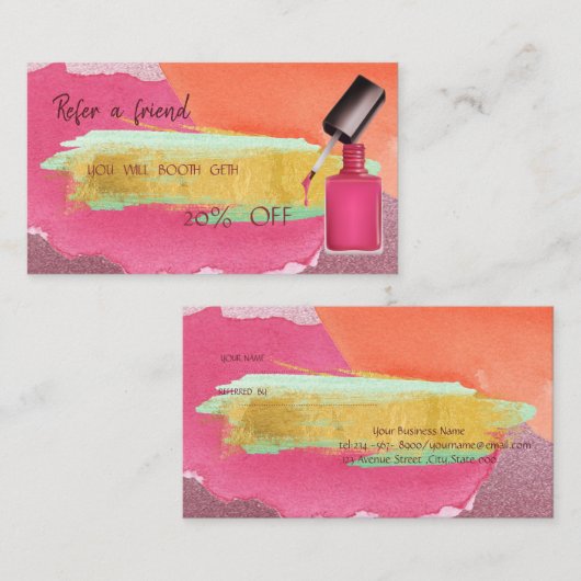 Kaart abstracte Waterverf (Voorkant / Achterkant)