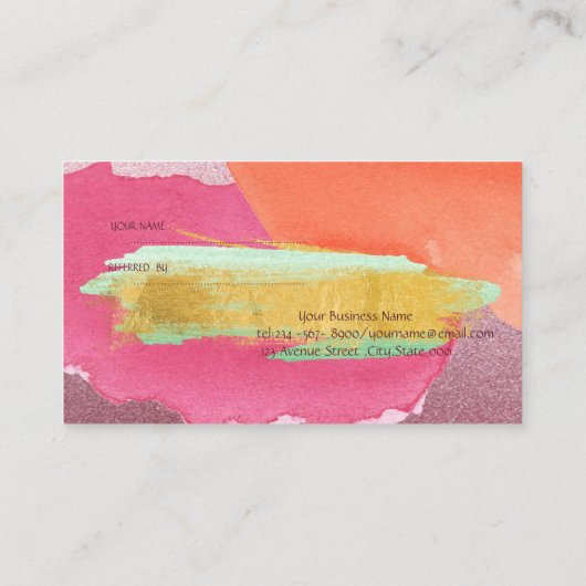 Kaart abstracte Waterverf (Achterkant)