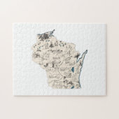 kaart Afbeelding Wisconsin Shaped Badger State Legpuzzel (Horizontaal)