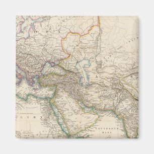Kaart Afrika, Europa en western-Azië Magneet