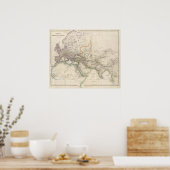 Kaart Afrika, Europa en western-Azië Poster (Keuken)