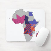 Kaart Afrika Politiek Geografisch Continent Muismat (Met muis)