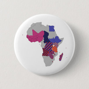Kaart Afrika Politiek Geografisch Continent Ronde Button 5,7 Cm
