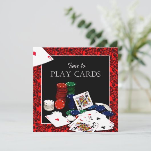 Kaart afspelen - Uitnodiging - (Staand voorkant)