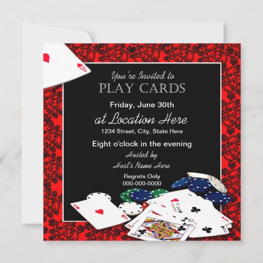 Kaart afspelen - Uitnodiging - (Achterkant)