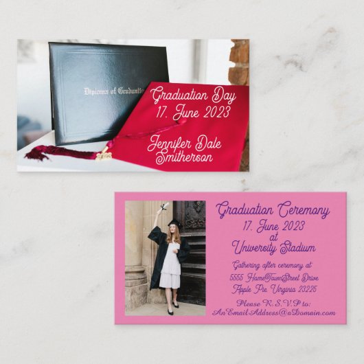 Kaart afstuderen Aankondiging behuizing - 2 door 3 (Voorkant / Achterkant)