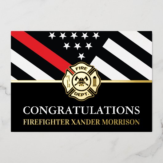 Kaart Afstuderen brandweerkorps Rood Lijn (Voorkant)