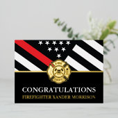 Kaart Afstuderen brandweerkorps Rood Lijn (Staand Voorkant)