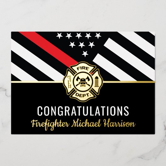 Kaart Afstuderen brandweerkorps van de brandweerac (Voorkant)