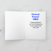 Kaart afstuderen - Vrouw V Cartoon jaar aanpassen (Binnen)