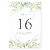 Kaart Airy Botanical Personalized Table Number (Voorkant)