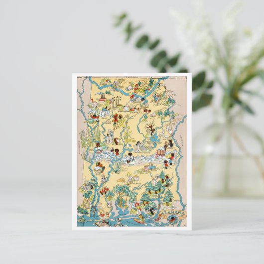  kaart Alabama (Staand voorkant)