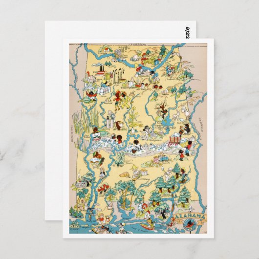  kaart Alabama (Voorkant / Achterkant)