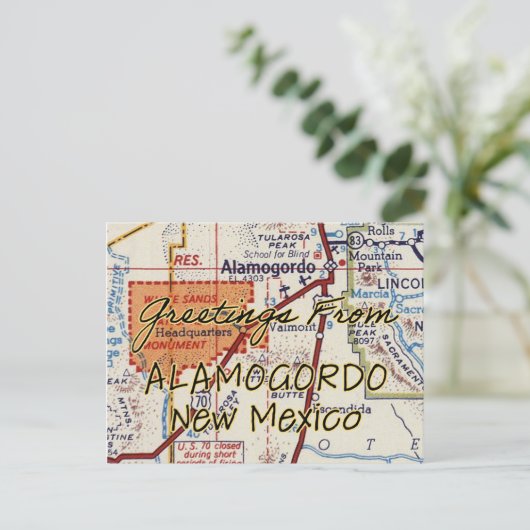 kaart Alamogordo NM (Staand voorkant)