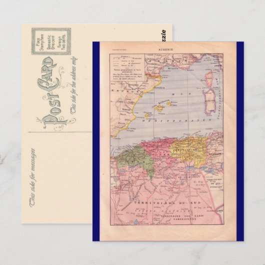  kaart, Algerije, rond 1920 Briefkaart (Voorkant / Achterkant)