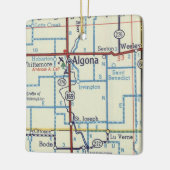  kaart Algona IA Keramisch Ornament (Links)