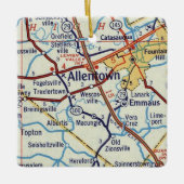  kaart Allentown PA Keramisch Ornament (Voorkant)