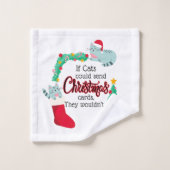 Kaart Als katten kerstliedjes zouden sturen, dan z Bad Handdoek (Wasdoekje)