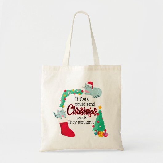 Kaart Als katten kerstliedjes zouden sturen, dan z Tote Bag (Voorkant)