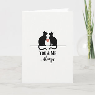 Kaart 'Altijd Katten Liefhebben Jou En Mij'